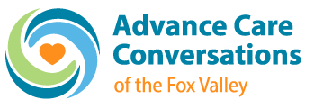 Logo of Advanced Conversations of the Fox Valley, featuring a blue and orange color scheme, emphasizing community engagement and communication initiatives.