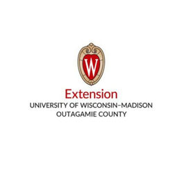 Logo of the University of Wisconsin-Madison Extension for Outagamie County, featuring a prominent "W" emblem and the word "Extension" to signify community educational programs and services.