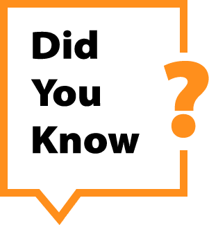 Graphic featuring a speech bubble with the text "Did You Know?" in bold black font, accompanied by an orange question mark, designed to engage viewers and prompt curiosity.